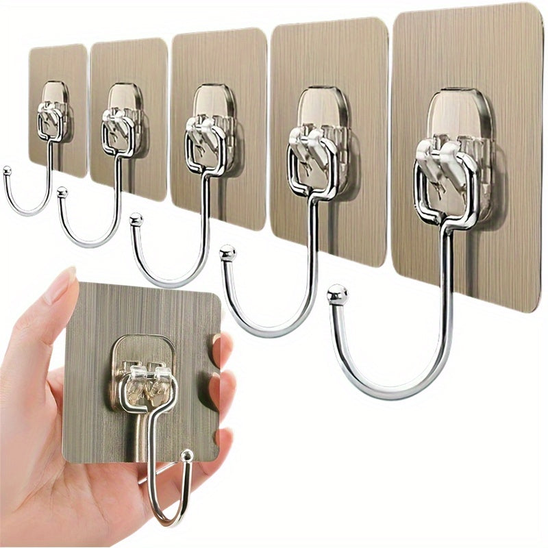 Devorga o'rnatiladigan Katta Saqlash Rack, 6 yoki 10 dona Qozon Rack to'plami, Oshxona, Hammom va Yotoqxona uchun ko'p funksiyali Punching-free Saqlash Qulflari. Oshxona Aksessuarlarini Tashkil qilish uchun ajoyib.