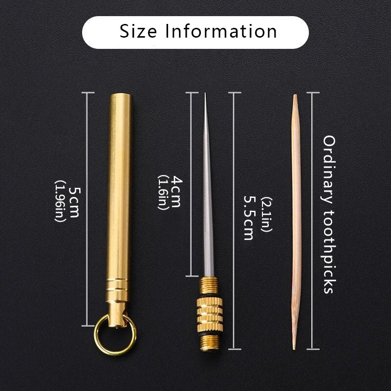 Portable Titanium Toothpick Tool Stainless Steel Metal Copper Personal Care Outdoor Tooth Pick Fruit Pick