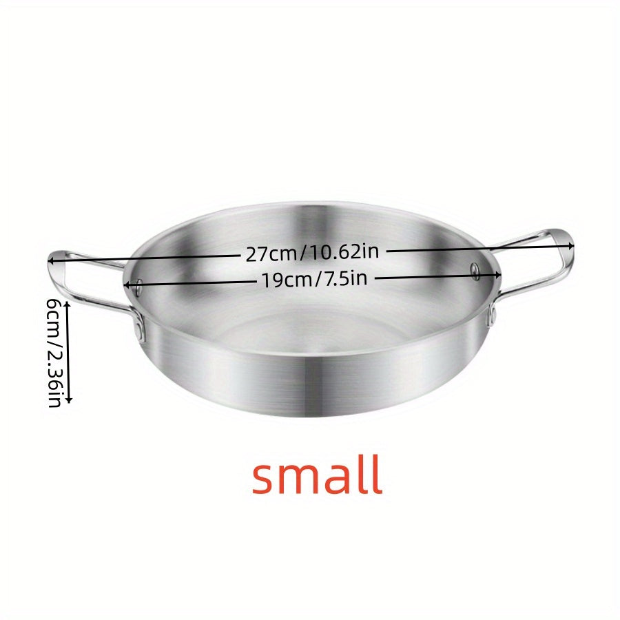 Stainless Steel Korean Ramen Pot with Golden Tone Dishwasher Safe for Soup and Seafood