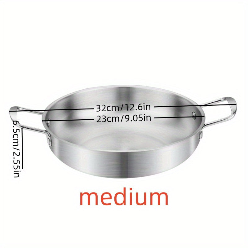 Stainless Steel Korean Ramen Pot with Golden Tone Dishwasher Safe for Soup and Seafood