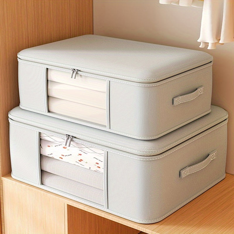 Большая вместительная сумка для хранения одежды с окном, усиленными ручками для организации шкафа