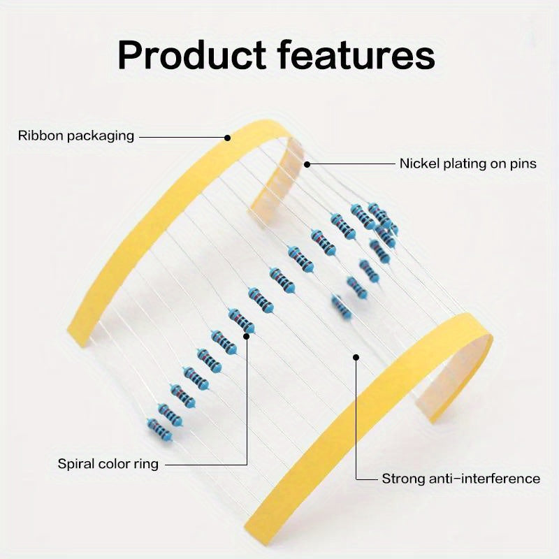 Electronics DIY Resistor Kit 300/600pcs Metal Film 1% Tolerance 10 Ohm to 1M