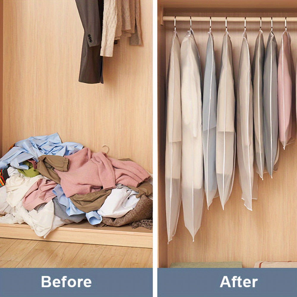 Bolsa de protección transpirable para prendas con cierre para vestidos colgados, trajes, protección contra polvo y polillas