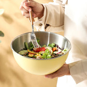 Large Stainless Steel Salad Bowl with Lid, 12-Inch Mixing and Baking Basin