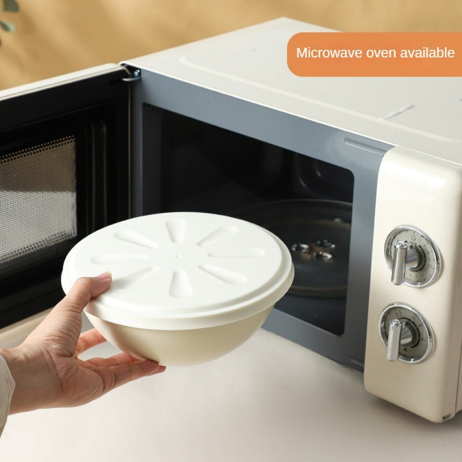 Large Stainless Steel Salad Bowl with Lid, 12-Inch Mixing and Baking Basin