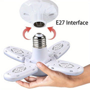 E27 LED Ceiling Light with Fan Blade Timer Foldable White Indoor AC175-265V