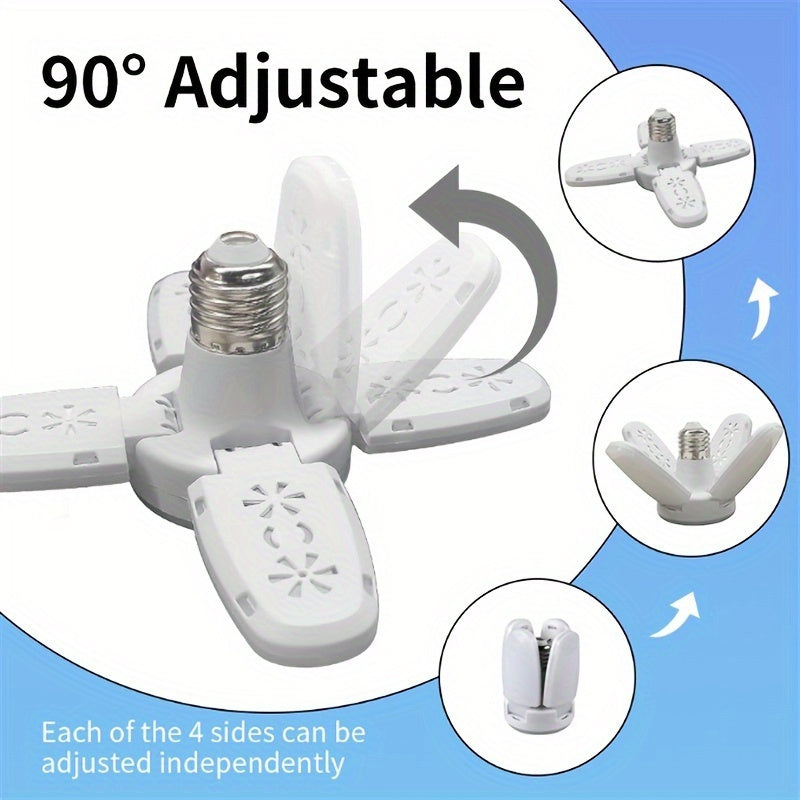 E27 LED Ceiling Light with Fan Blade Timer Foldable White Indoor AC175-265V