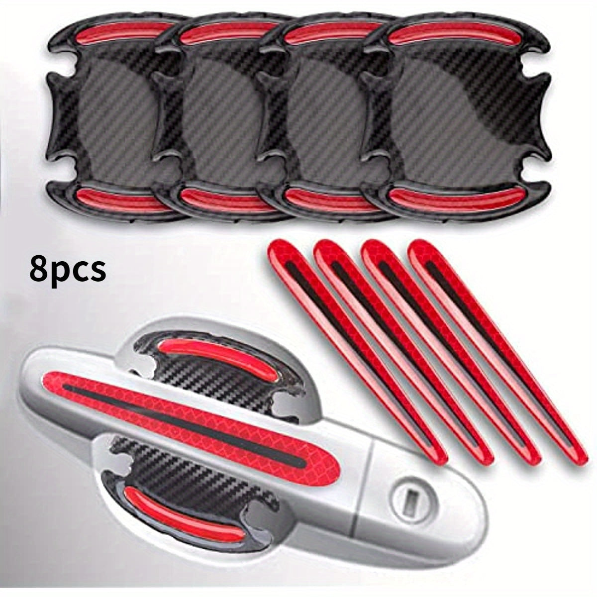 8Pcs Protectores de manijas de puertas de coche, protectores contra arañazos, pegatinas externas