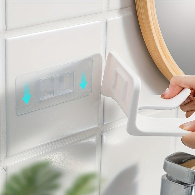 Wall-Mounted Plastic Hair Dryer Holder Punch-Free Bathroom Storage Rack