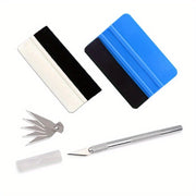 Avtomobil vinil qoplamasi uchun asboblar to'plami, qirqish uchun scraper, squeegee va pichoq bilan