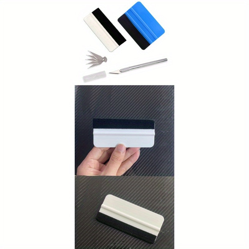 Avtomobil vinil qoplamasi uchun asboblar to'plami, qirqish uchun scraper, squeegee va pichoq bilan
