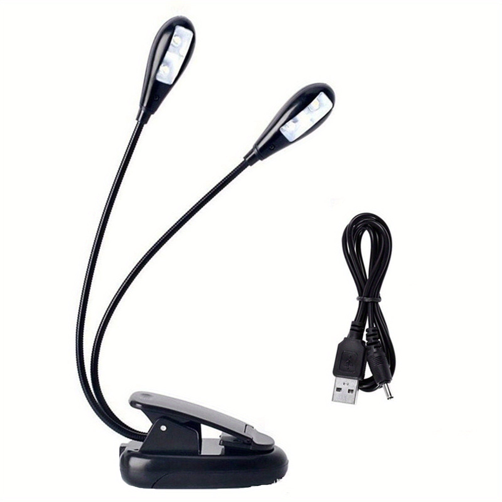 Adjustable Clip-On LED Book Light with Flexible Neck for Reading and Decor