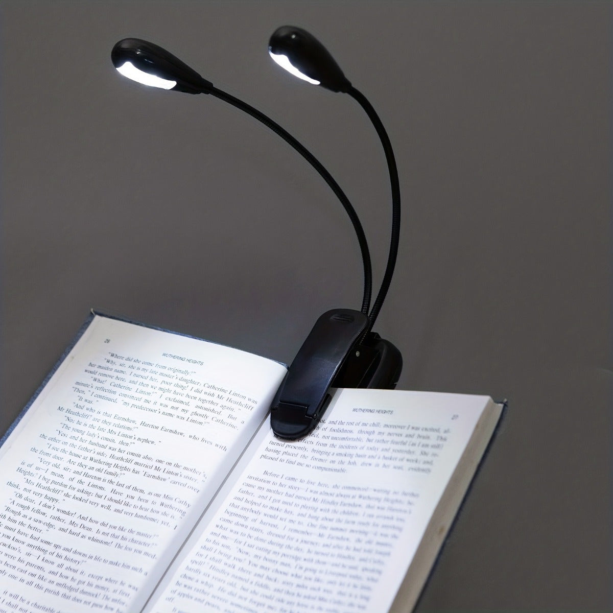 Adjustable Clip-On LED Book Light with Flexible Neck for Reading and Decor