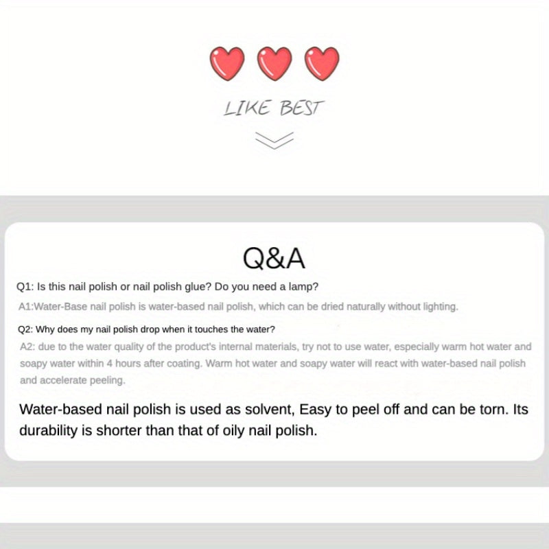 Set of 2 Pink Water-Based Nail Polishes for Daily Wear Exfoliating Quick-Dry Alcohol-Free