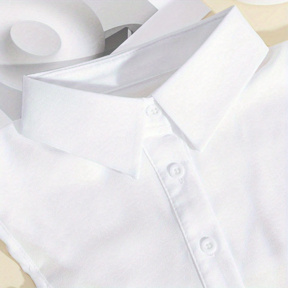 Men's Fake Dickey Collar Shirt with Button Detail Casual Fashion