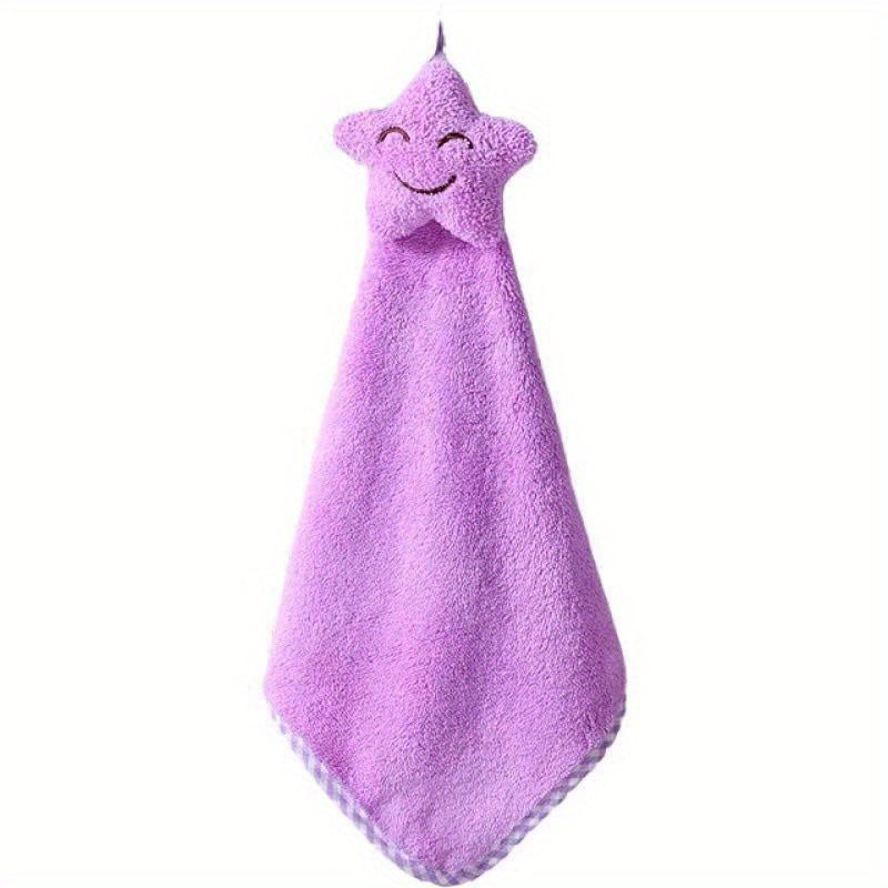 2 dona Coral Fleece Yulduz Dekor Barmoq barmoq sochiqlari Oshxona Hammom Quruq Qo‘l sochiqlari