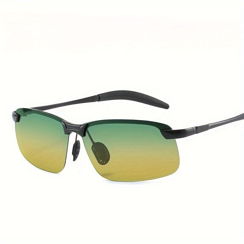 Polarized Fashion Glasses with Color-Changing Lenses for Driving Fishing Night Vision Metal Frame