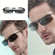 Polarized Fashion Glasses with Color-Changing Lenses for Driving Fishing Night Vision Metal Frame