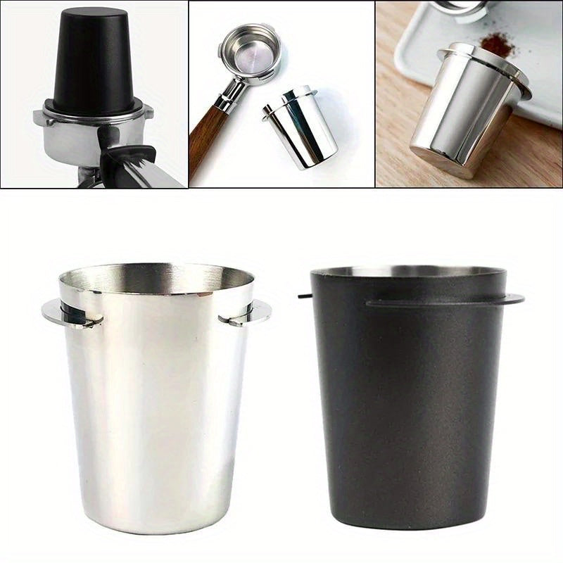 Stainless Steel Coffee Dosing Cup for Espresso Machines 51/53/58mm Black Handle