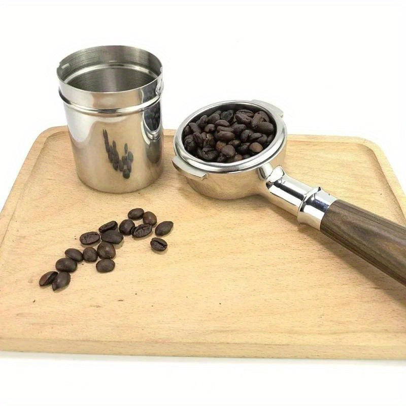 Stainless Steel Coffee Dosing Cup for Espresso Machines 51/53/58mm Black Handle
