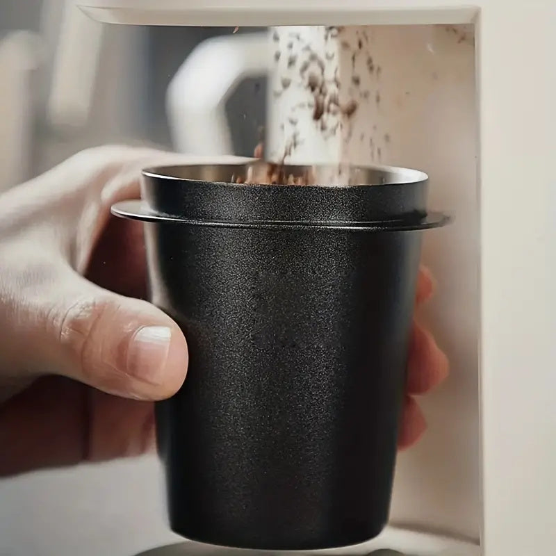 Stainless Steel Coffee Dosing Cup for Espresso Machines 51/53/58mm Black Handle