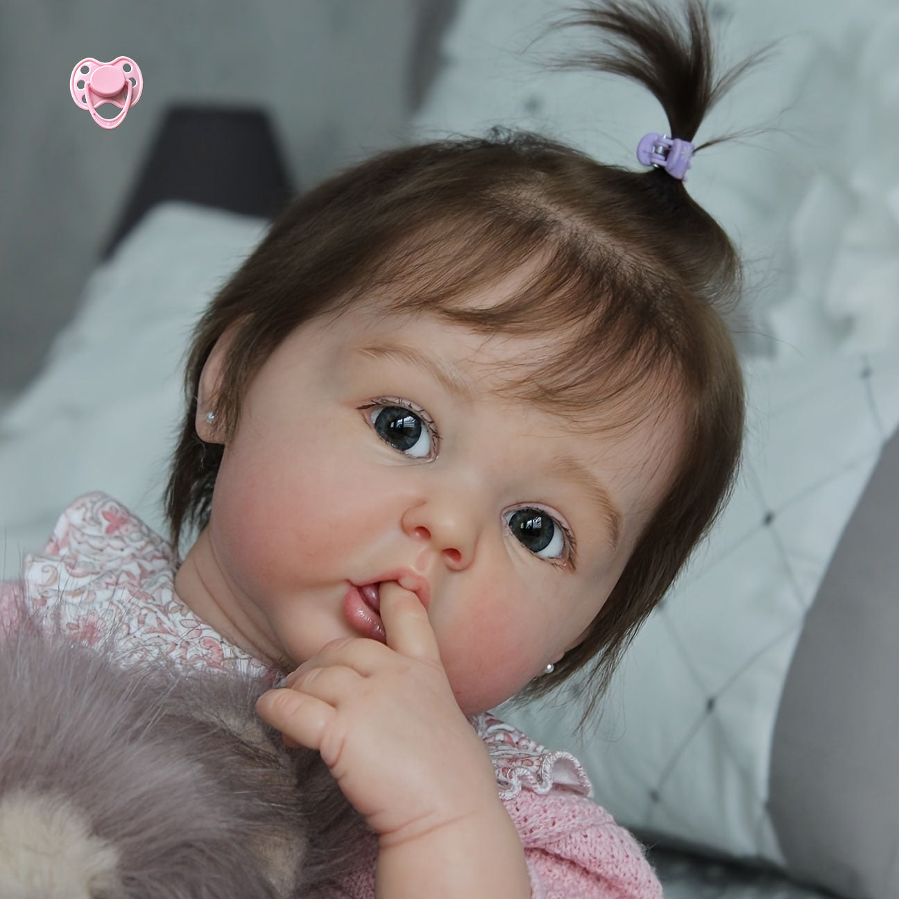 Bebé de silicona hecho a mano de 20 pulgadas para el Día del Niño y cumpleaños, juguete de vinilo púrpura para mayores de 3 años