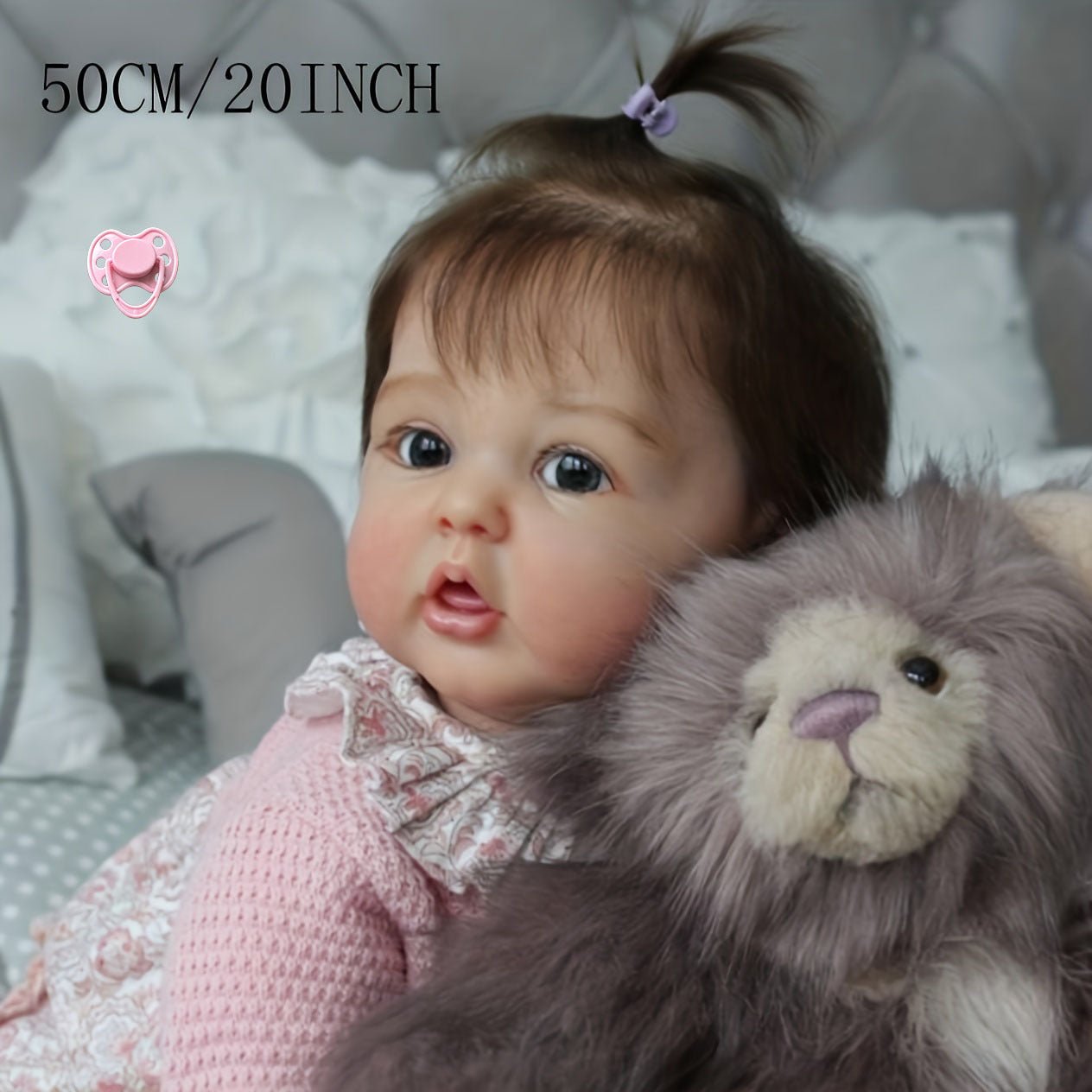 20-Inch Handmade Silicone Baby Doll for Children’s Day and Birthdays Purple Vinyl Toy for Ages 3+