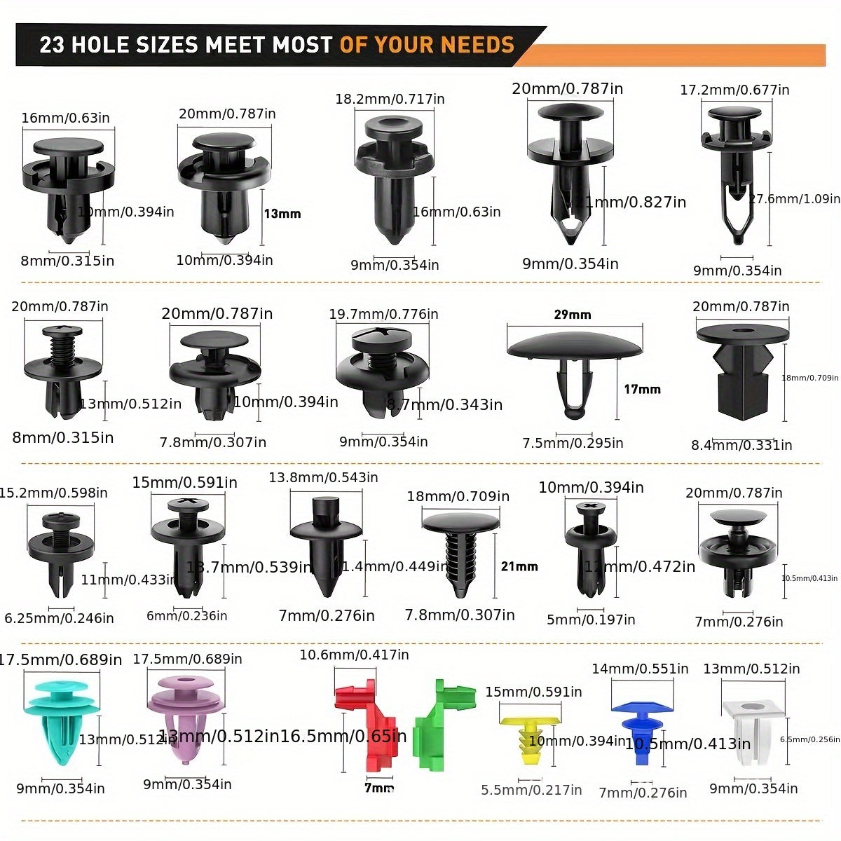 725Pcs Auto Fastener Clips Kit for Car Bumper Door Panel Retainers