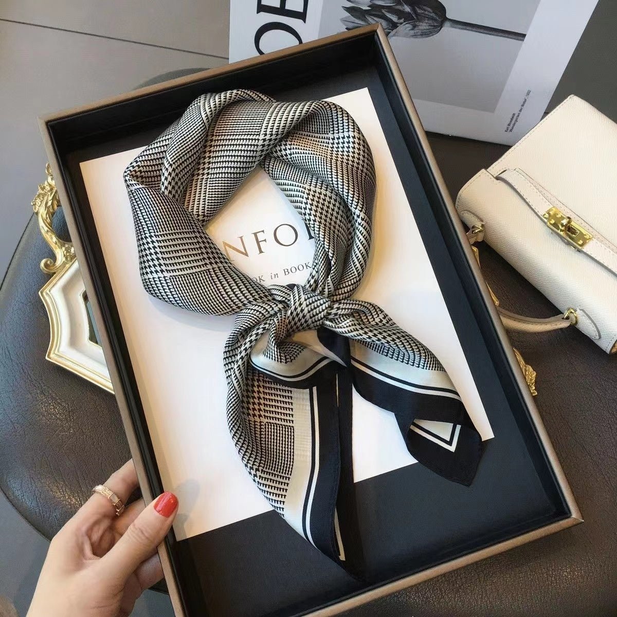 Square Scarf for Women 70cm Lightweight Breathable Neck Head Wrap Sun Wind Protection