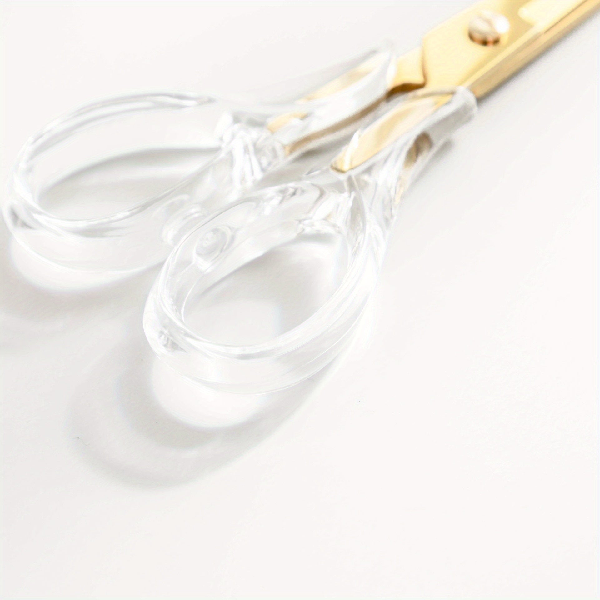 Transparent Acrylic Scissors with Stainless Steel Blades for Office and Precise Cutting