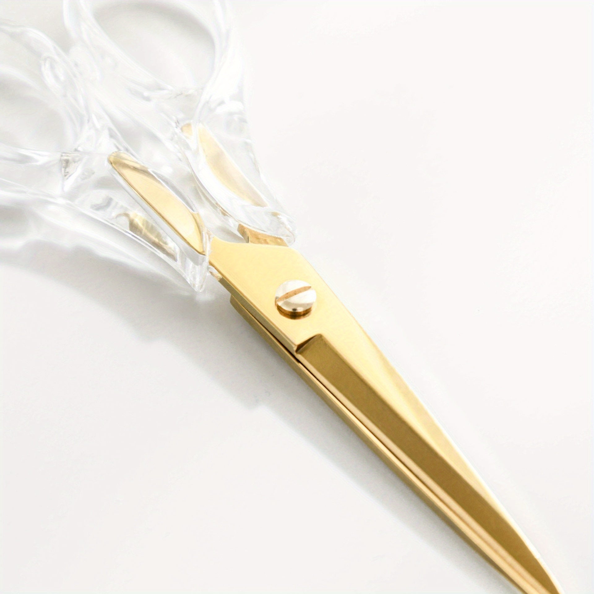 Transparent Acrylic Scissors with Stainless Steel Blades for Office and Precise Cutting