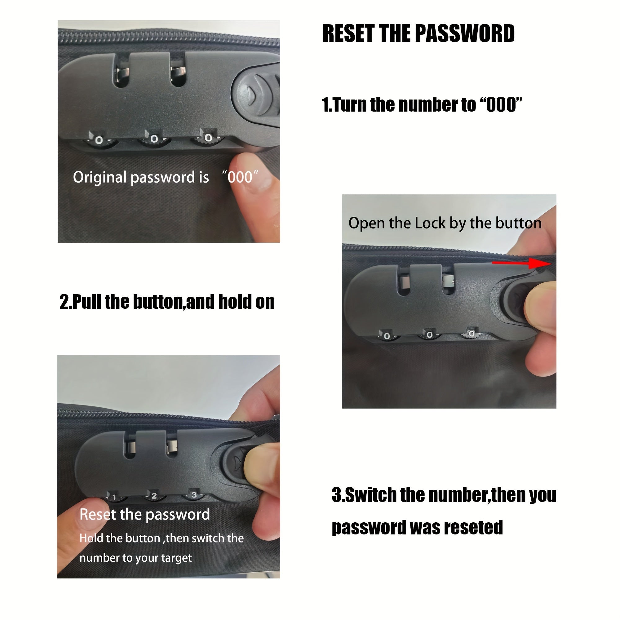 Synthetic Leather Document Bag with Combination Lock Water-Resistant Zipper for Laptop Files