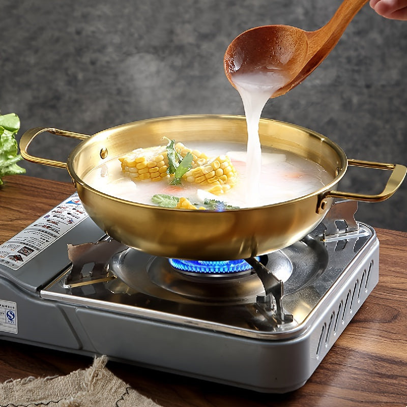 Stainless Steel Cooking Pot for Ramen Soup Curry Pasta Stew Induction Compatible