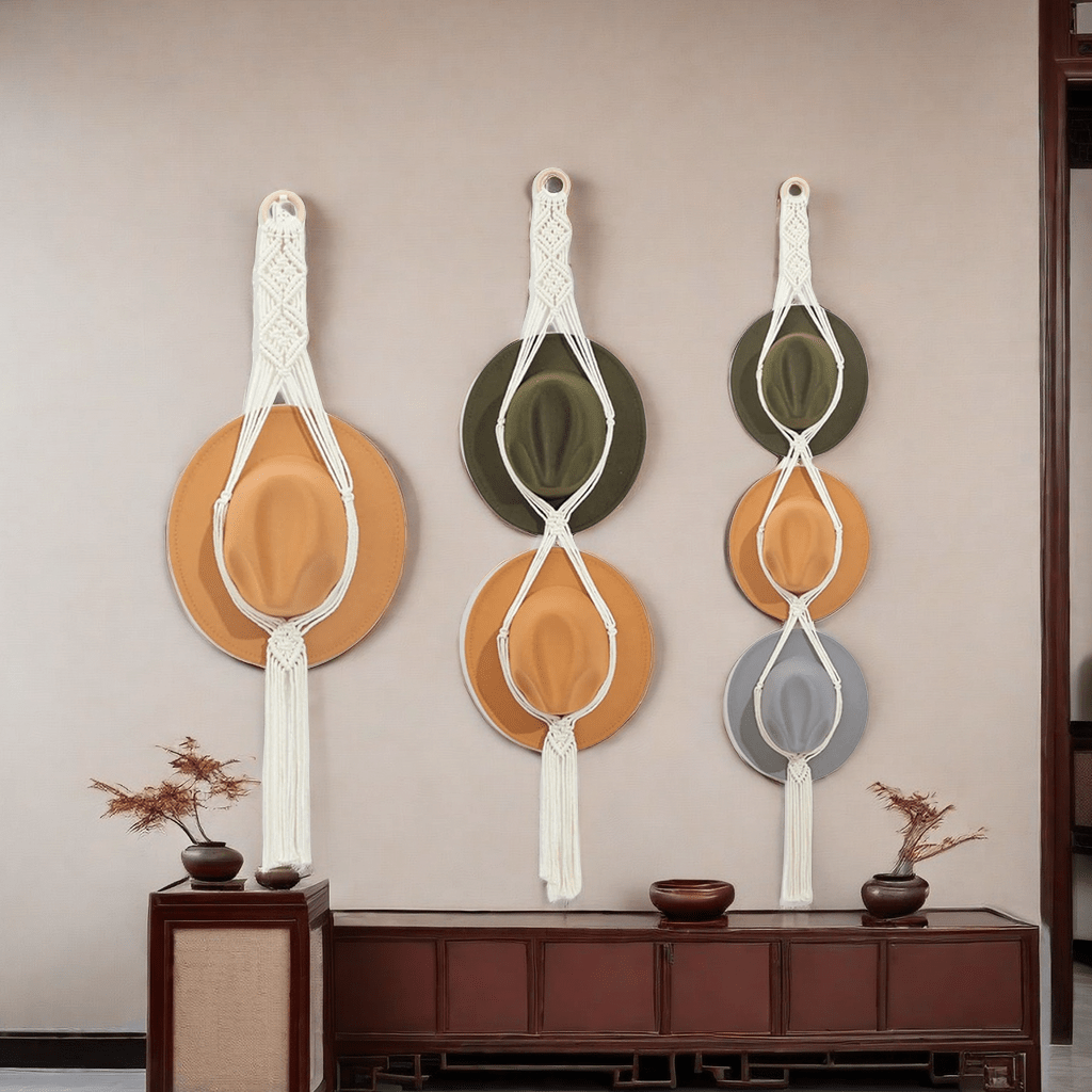 Boho Wall Hangers for Hats Cowboy Hat Rack Hat Organizer Wooden Decor