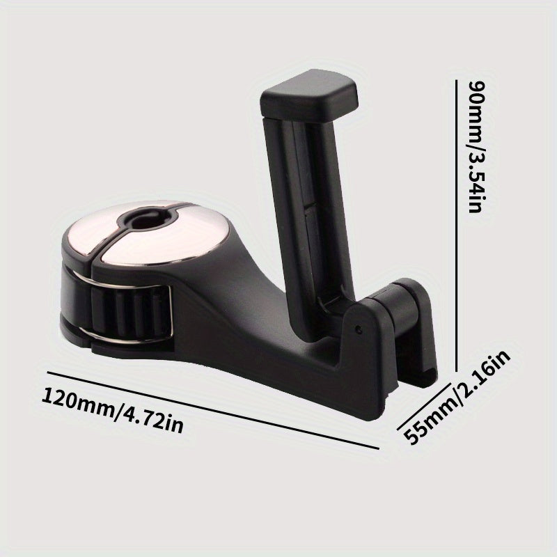 Car Phone Holder with Adjustable Mount and Rear Headrest Hook