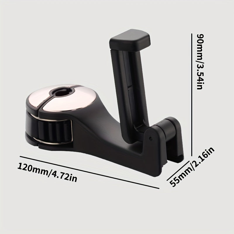 Car Phone Holder with Adjustable Mount and Rear Headrest Hook