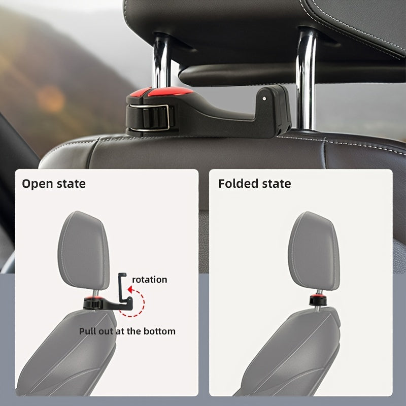 Car Phone Holder with Adjustable Mount and Rear Headrest Hook