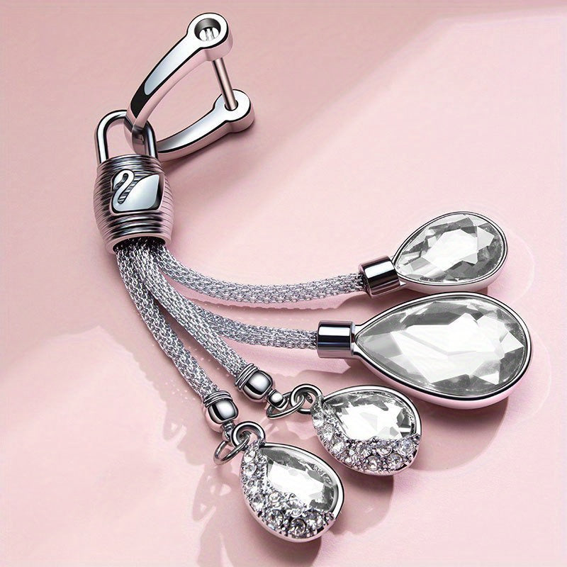 Female Artificial Diamond Crystal Car Keychain Pendant High-End Waist Accessory