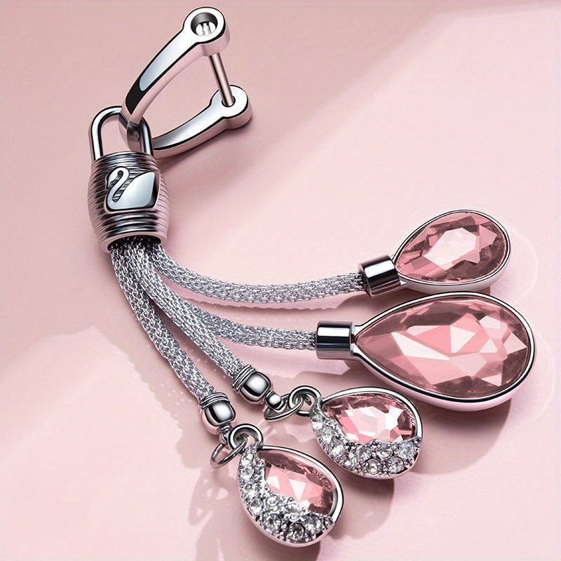 Female Artificial Diamond Crystal Car Keychain Pendant High-End Waist Accessory