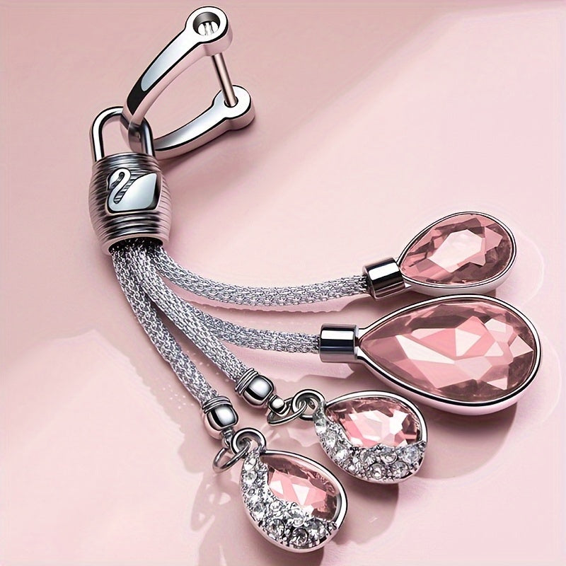 Female Artificial Diamond Crystal Car Keychain Pendant High-End Waist Accessory