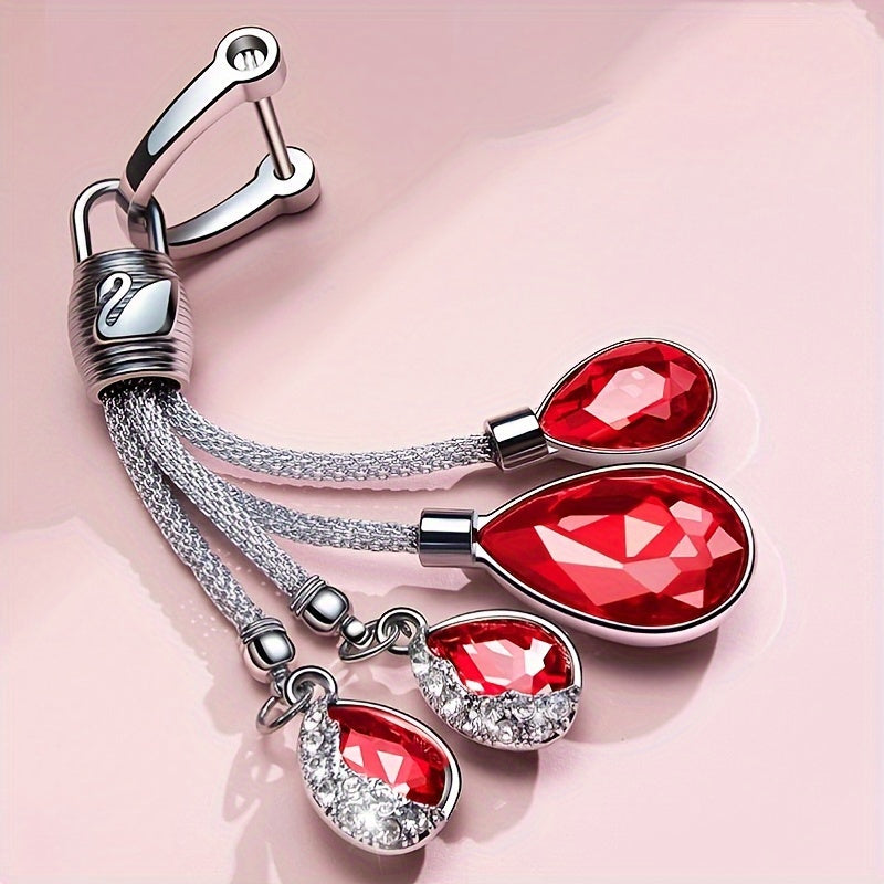 Female Artificial Diamond Crystal Car Keychain Pendant High-End Waist Accessory