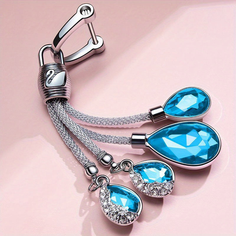 Female Artificial Diamond Crystal Car Keychain Pendant High-End Waist Accessory