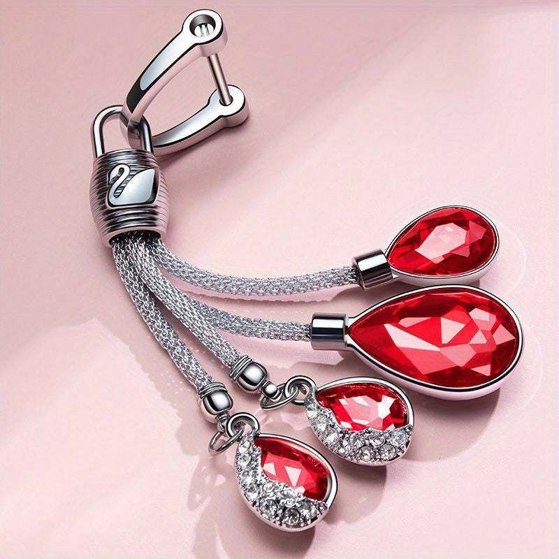 Female Artificial Diamond Crystal Car Keychain Pendant High-End Waist Accessory