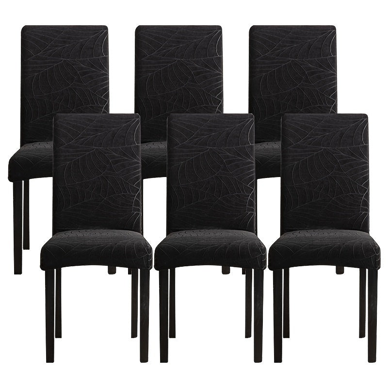 4/6pcs Anti-Splash Leaf Textured Washable Pet-Friendly Chair Covers for Home Decor