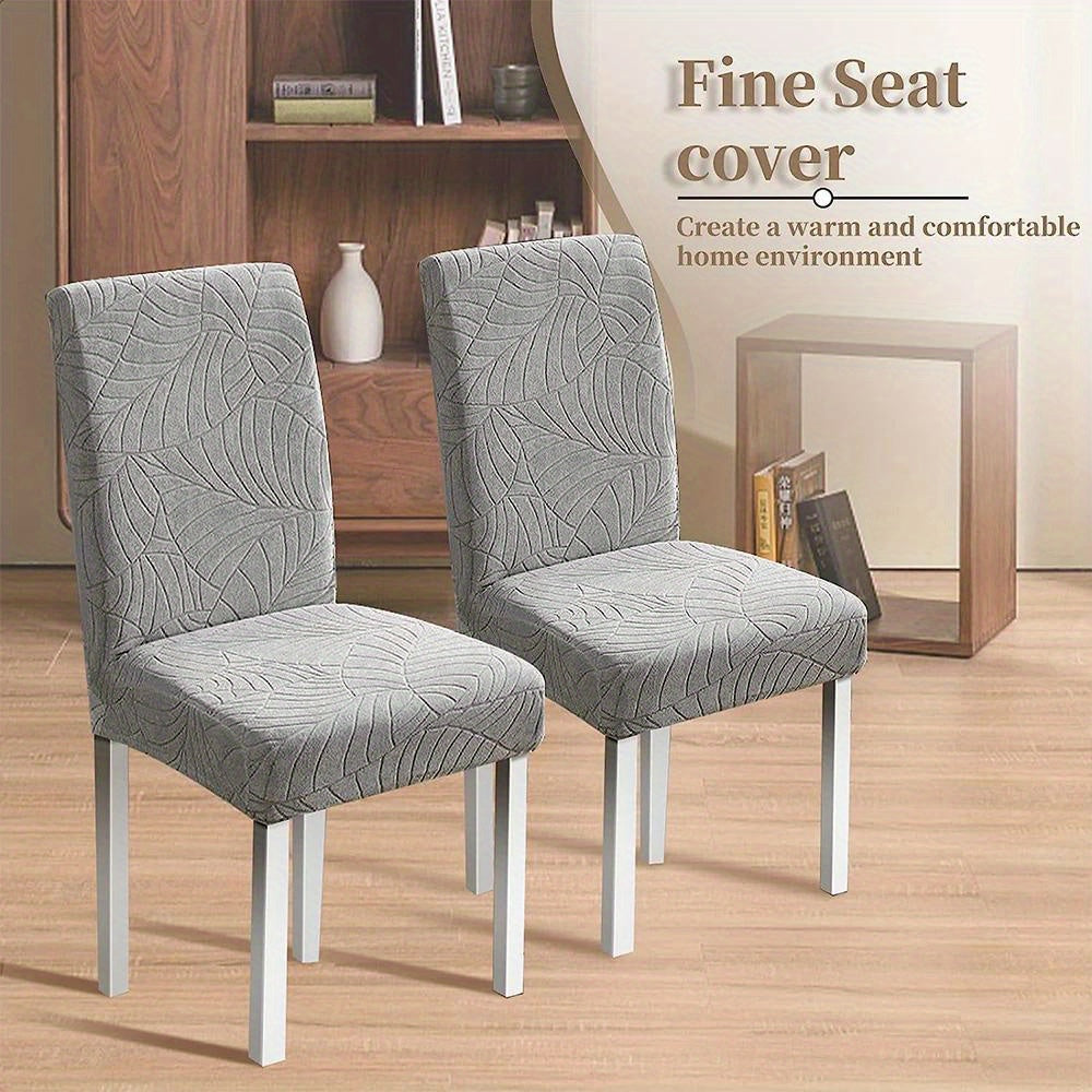 4/6pcs Anti-Splash Leaf Textured Washable Pet-Friendly Chair Covers for Home Decor