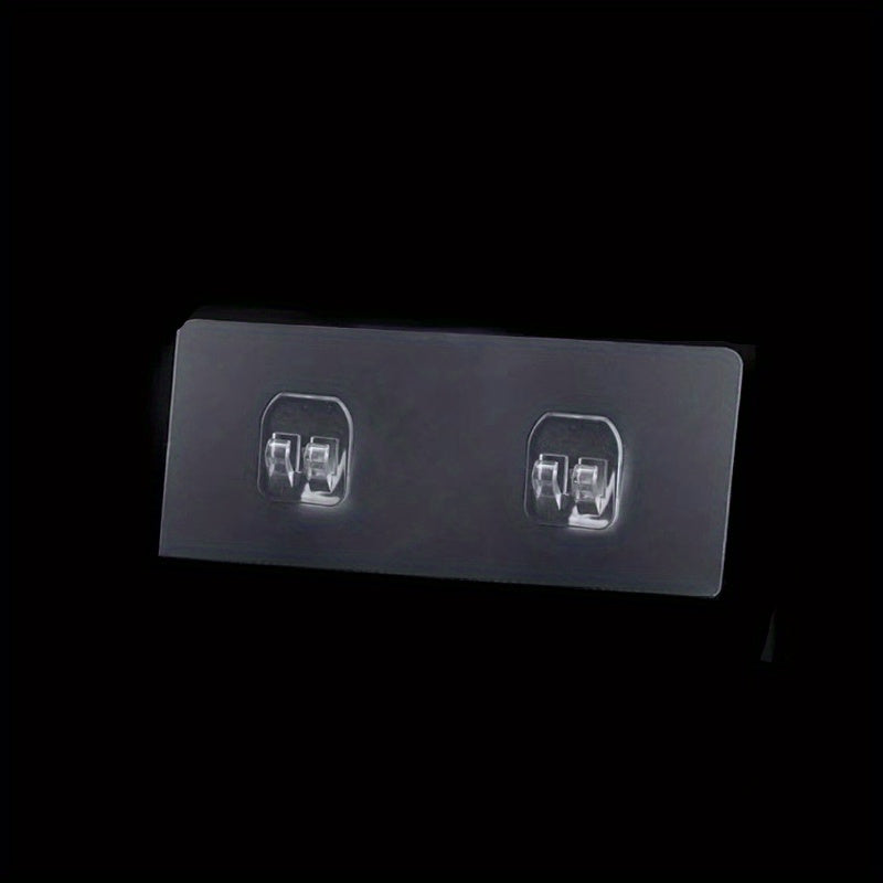 10 Adhesive Wall Hook Brackets with Transparent Strong Wall Hooks for Seamless Hanging