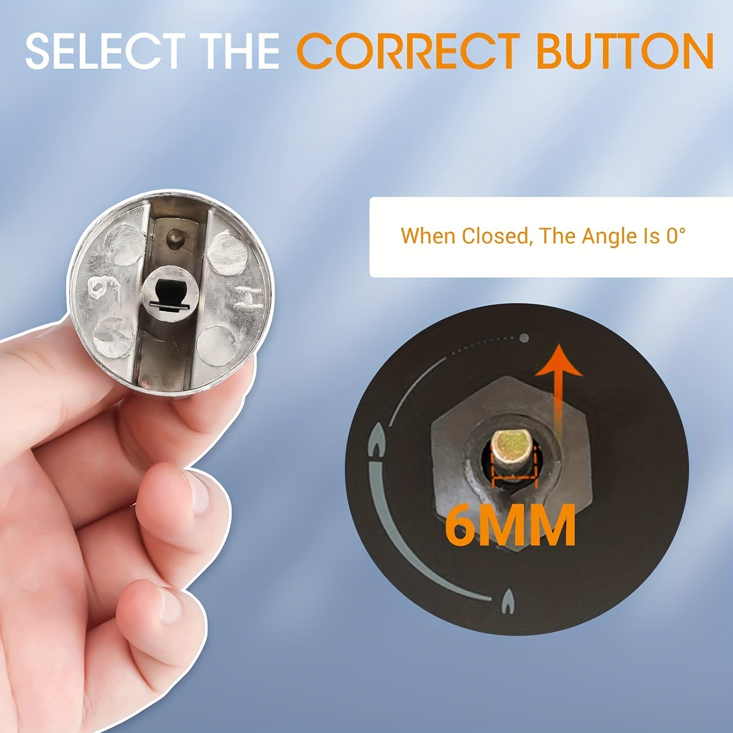 Four Metal Gas Hob Knobs Universal 6mm Switch Dial for Kitchen Gas Stoves