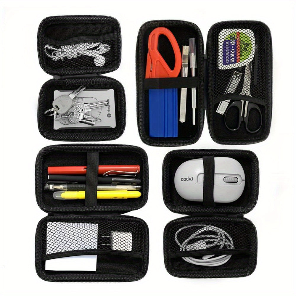 Чемодан для хранения набора инструментов для ремонта автомобиля с узором из карбона и застежками-молниями