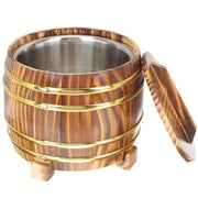 Wooden Rice Steamer Set with Stainless Steel Lining for Sushi Oke and Traditional Cooking