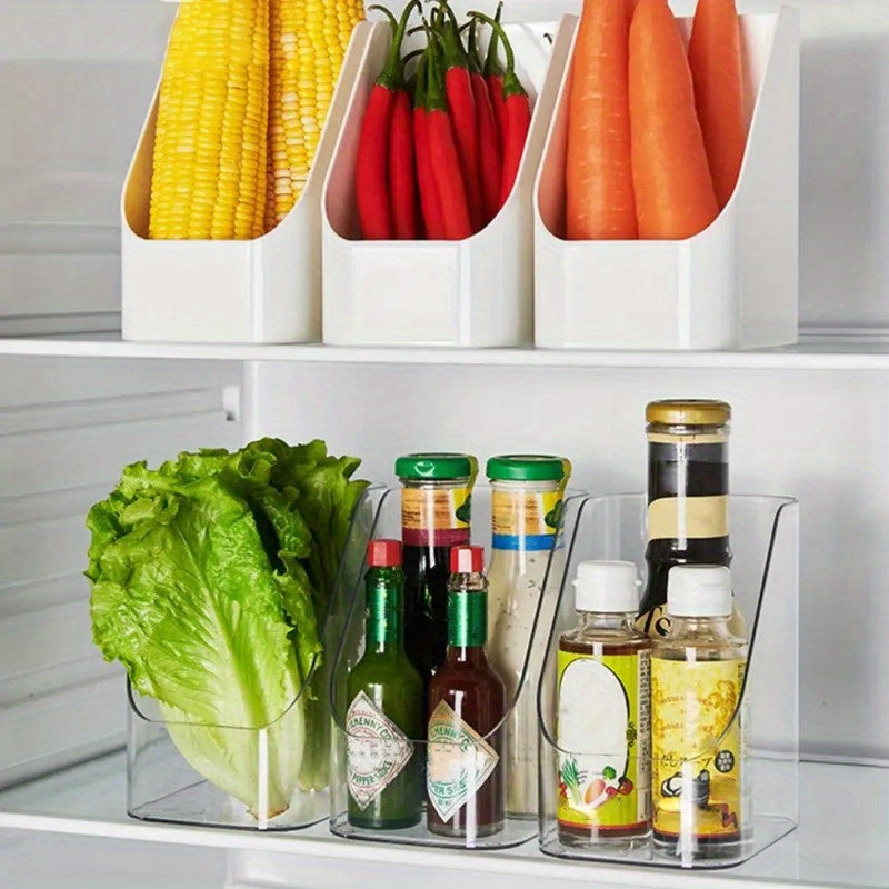Large Transparent Plastic Refrigerator Organizer Bin with High Capacity for Vegetables and Condiments
